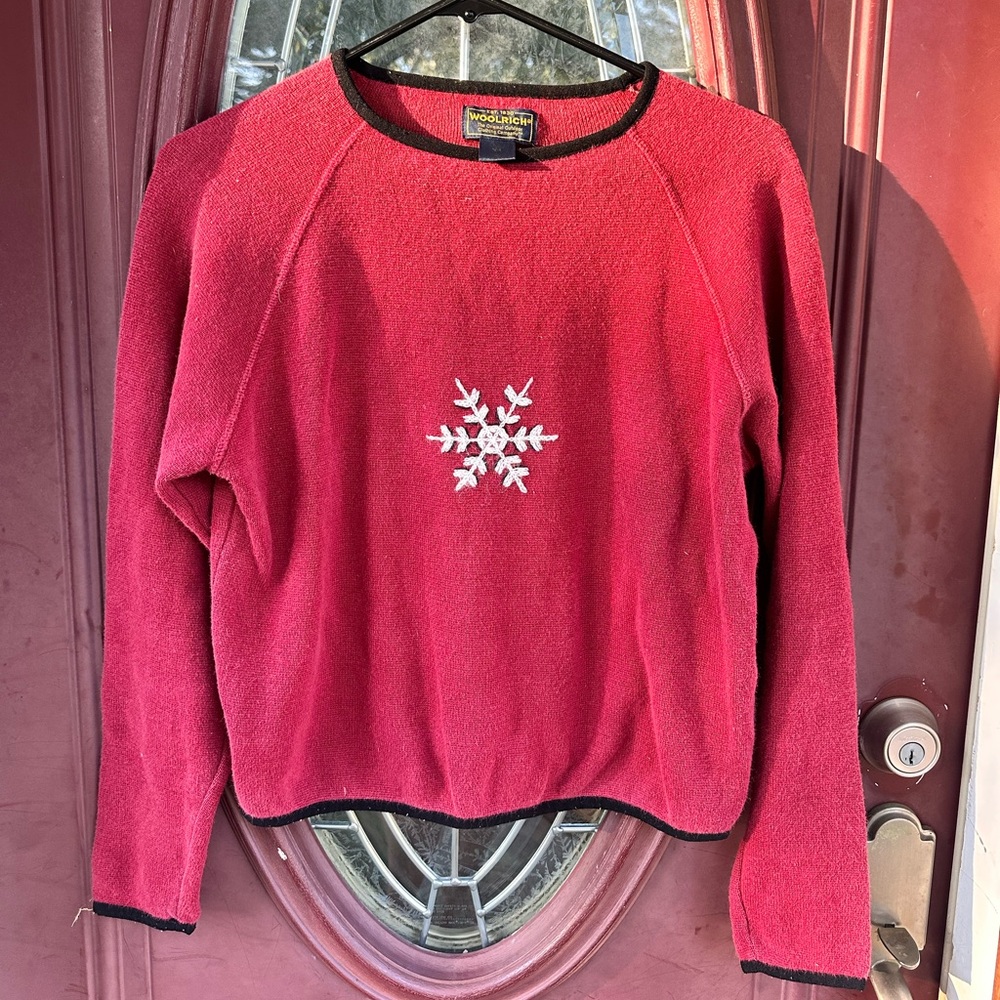 Woolrich Red Sweatshirt with Snowflake Design